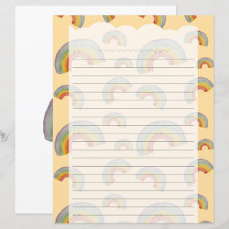 Pastell Orange Kawaii Regnbåge Pappersvaror Papper