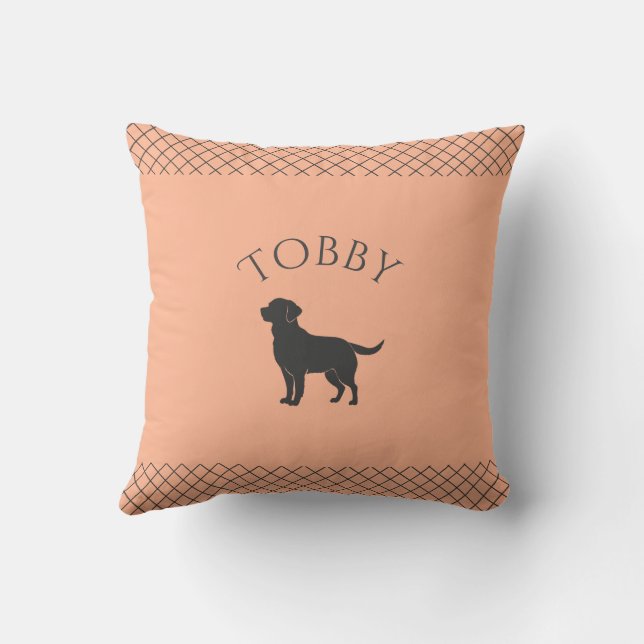 Pastell Orange Labrador Retriever Anpassad Matchni Kudde (Baksida)