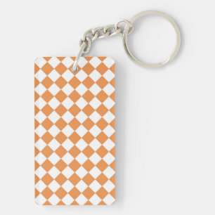 Pastell Orange och Vit Diamant Schackrutigt mönste