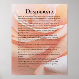 Pastell Orange Ros och Desiderata Dikt Poster