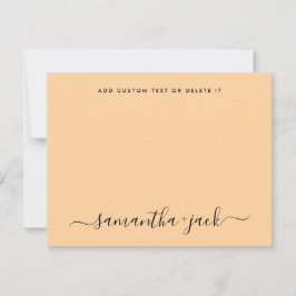 Pastell Orange Stilig Skrift Elegant Minimalistisk Anteckningskort