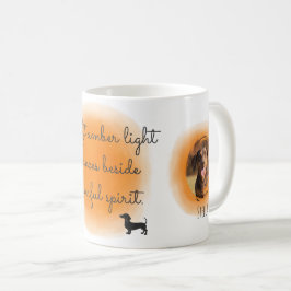 Pastell Orange Vattenfärg Dachshund Anpassad Foto  Kaffemugg