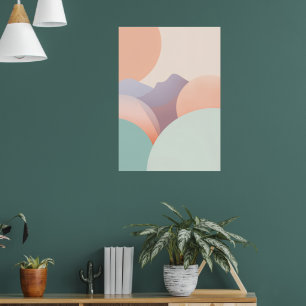 Pastell Organisk Cirklar Affisch Boho Abstrakt K