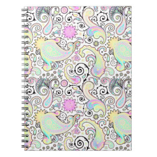 Pastell paisley anteckningsbok med spiral