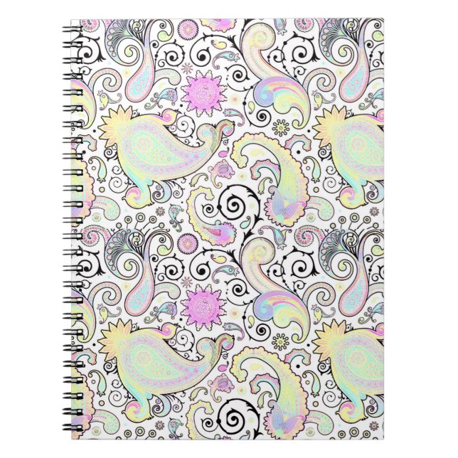 Pastell paisley anteckningsbok med spiral (Framsidan)