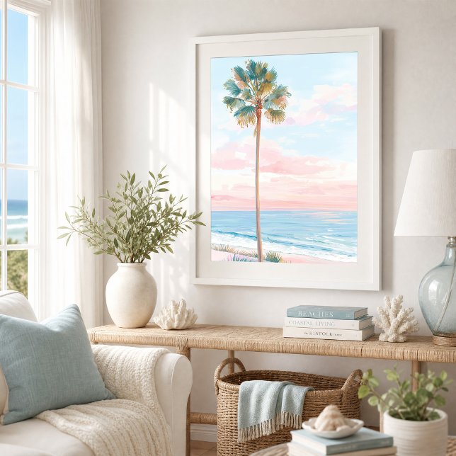 Pastell Palm Beach Kustnära Väggkonst (Skapare uppladdad)