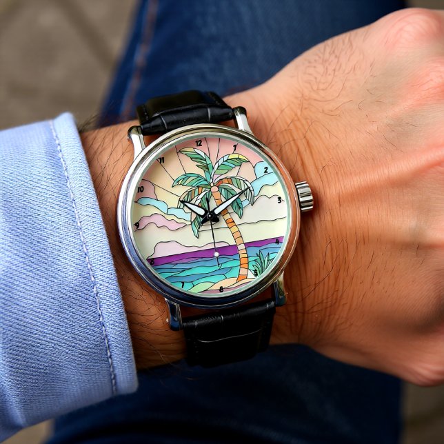 Pastell Palm Färgat Glas Armbandsur (Skapare uppladdad)
