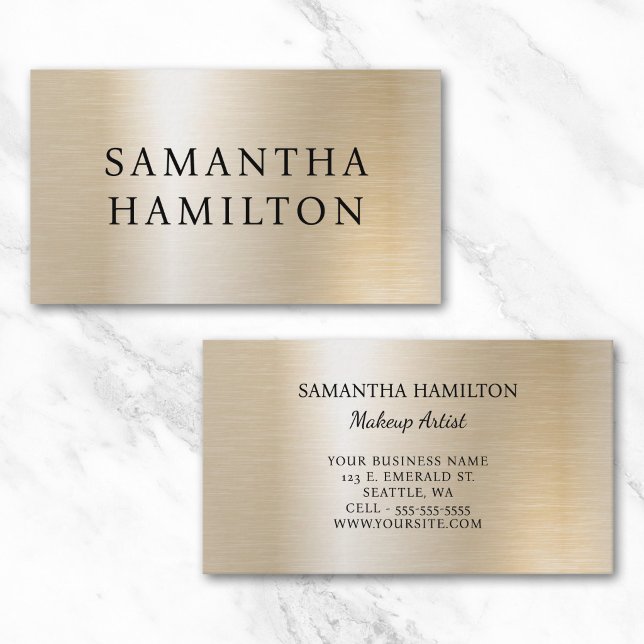 Pastell Pärlguld Glam Visitkort (Pastel Pearl Gold Glam Business Card)