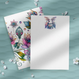 Pastell påskharen brevpapperskort anteckningskort