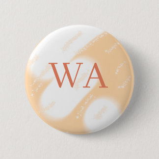 Pastell peach orange vit monogram retro fet namn knapp