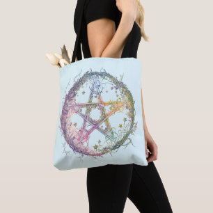 Pastell Pentagram Häxa Pagan Wicca Halloween Tygkasse