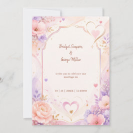 Pastell Peony Kärlekssång Bröllopsromans Inbjudningar
