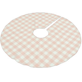 Pastell Persika Gingham Buffalo Rutig Randig Mönst Julgransmatta Borstad Polyester