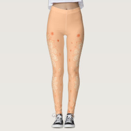 Pastell Persika Mandala Minimalistisk Yoga Leggings