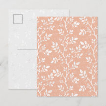 Pastell Persika Minimalistisk Botanisk Konst Postk