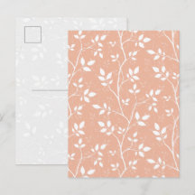 Pastell Persika Minimalistisk Botanisk Konst vykor