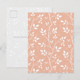 Pastell Persika Minimalistisk Botanisk Konst vykor Helg Vykort