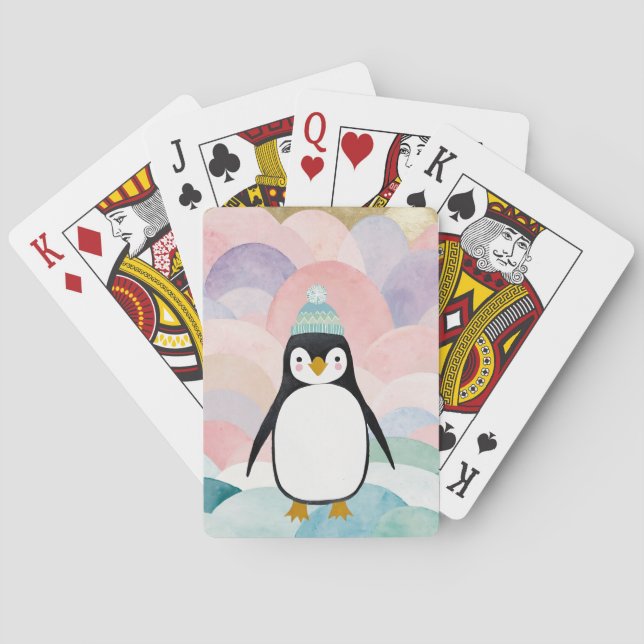 Pastell Pingvin Topp Casinokort (Baksidan)