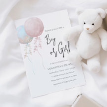 Pastell Pojke eller Flicka Ballong Köns Avslöjande