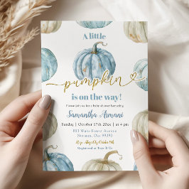 Pastell Pojke Pumpa Är På Väg Baby Shower Inbjudningar