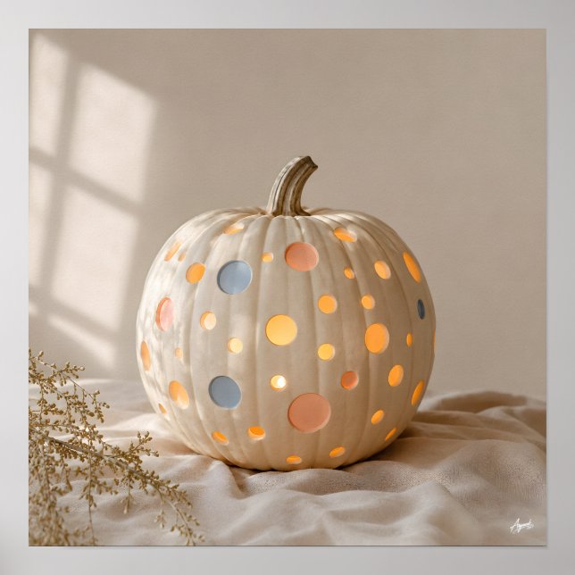 Pastell Prickig Pumpa Poster (Framsidan)