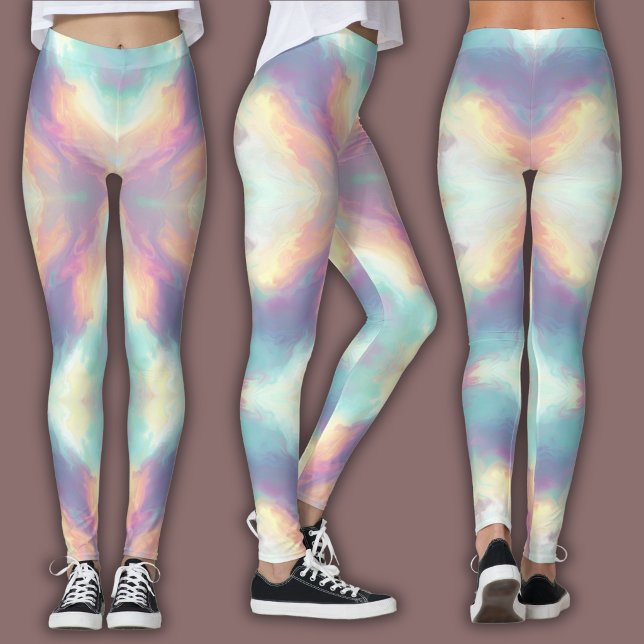 Pastell Psykedelisk Mönster | Iriserande Nebulosa Leggings (Skapare uppladdad)
