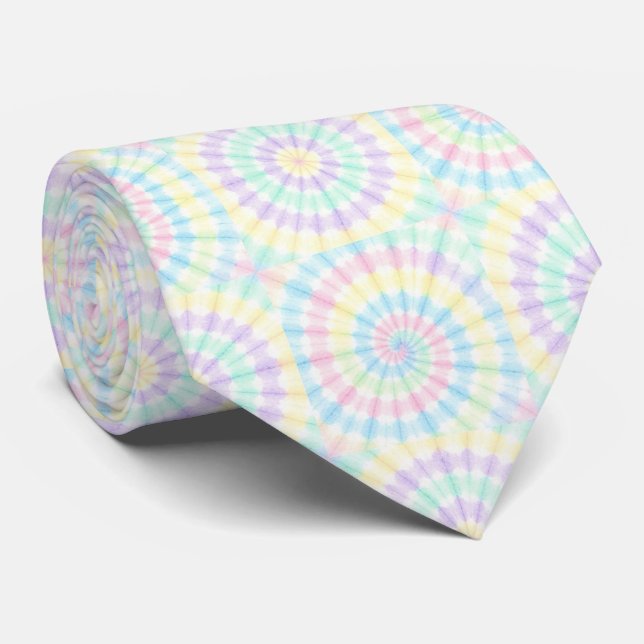 Pastell Psykedelisk Tie-Dye Mönster Slips (Rullad)