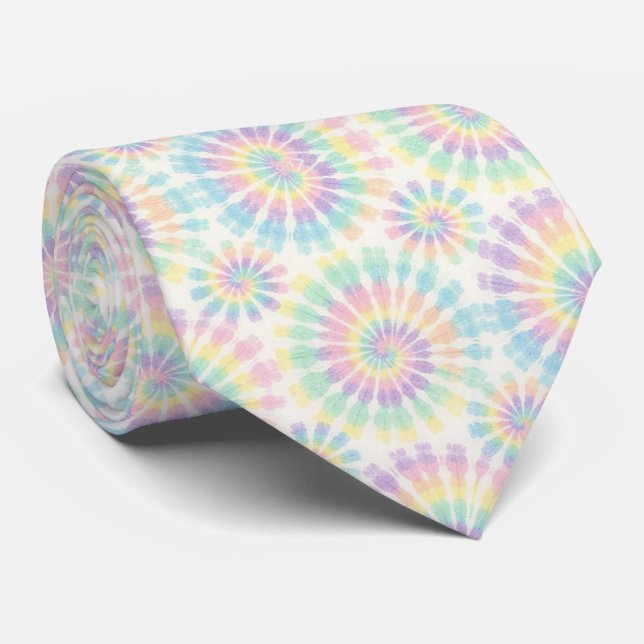 Pastell Psykedelisk Tie-Dye Mönster Slips (Rullad)