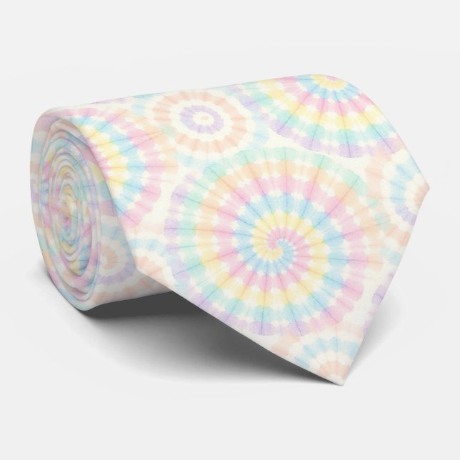 Pastell Psykedelisk Tie-Dye Mönster Slips (Rullad)