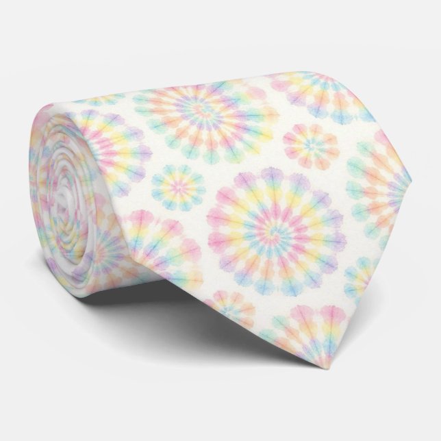 Pastell Psykedelisk Tie-Dye Mönster Slips (Rullad)