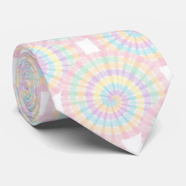 Pastell Psykedelisk Tie-Dye Mönster Slips (Rullad)