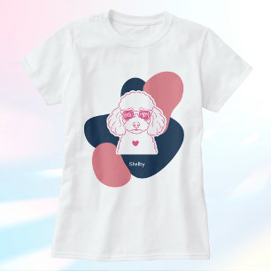 Pastell Pudel Mamma Anpassad Namn T‑Shirt T Shirt