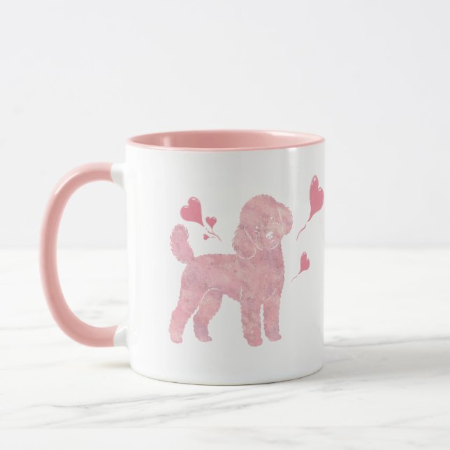Pastell Pudel Valentine-presentmugg med anpassat n Mugg (Vänster)