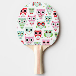 pastell pudrar färgugglabakgrund pingisracket