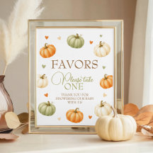 Pastell Pumpa 8x10 Favor Bord Display Skylt