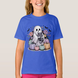 Pastell Pumpa Blommig Halloween T Shirt