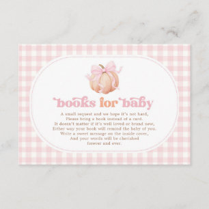 Pastell Pumpa Rosa Gingham Böcker för Babyflicka Tilläggskort