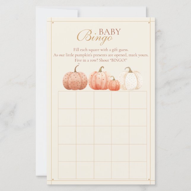 Pastell Pumpor Baby Bingo (Framsida)