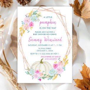 Pastell Pumpor Konfetti Baby Shower Inbjudningar