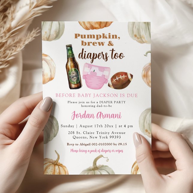 Pastell Pumpor Rosa Flickas Blöjdusch Inbjudningar (Skapare uppladdad)