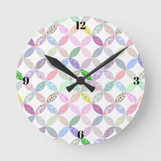 Pastell quiltad klocka minimalistisk sömnadsrumsde (Framsida)