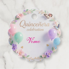 Pastell Quinceañera presentkort med fjäril Gåvor Etiketter