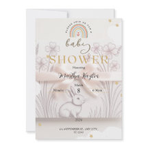 Pastell Regnbåge Baby Shower Inbjudan Anpassad Edi