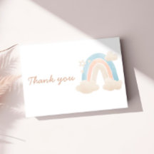 Pastell Regnbåge Baby Shower Moln Stjärna Meddelan
