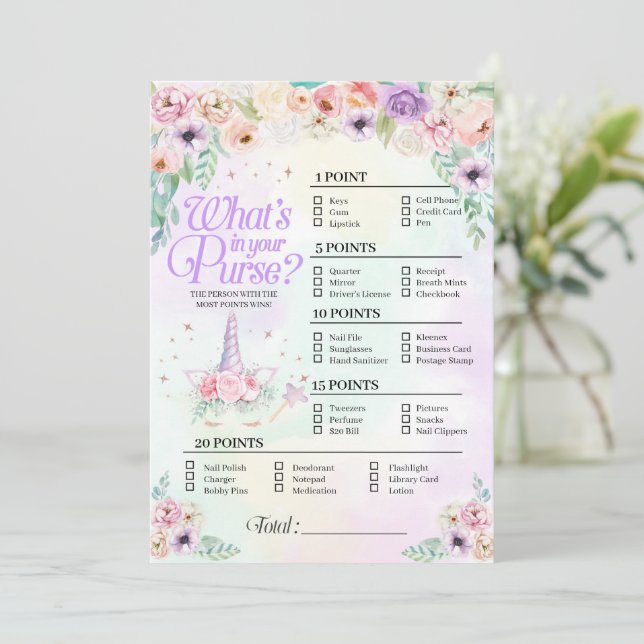 Pastell Regnbåge Baby Vad Har Du I Din Handväska S Inbjudningar (Stående Fram)