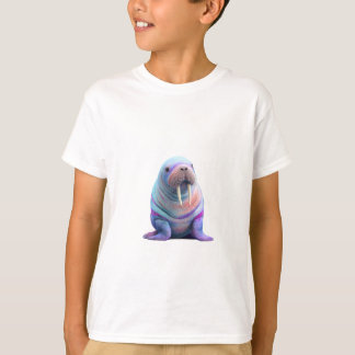 Pastell Regnbåge Bomullssocker Valross Barn T Shirt