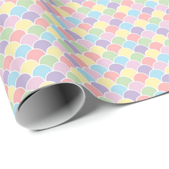 Pastell Regnbåge Diamant Harlekin Presentpapper (Rullad Hörn)