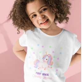 Pastell regnbåge enhjärna stjärnor t shirt