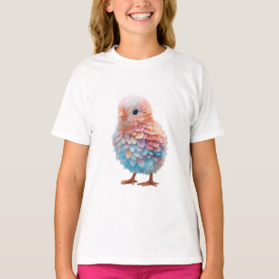 Pastell Regnbåge Fjädrad Baby Chick Barn T Shirt