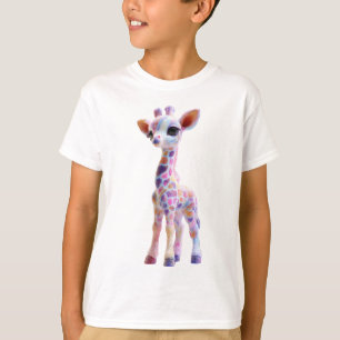 Pastell Regnbåge Fläckig Fantasi Giraff Barn T Shirt